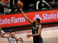 Kevin Durant (#7) of the Brooklyn Nets.